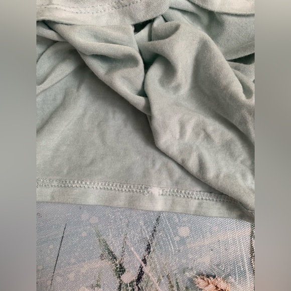 American Eagle Dainty Soft Teal Tank Top Lace Front - Picture 8 of 10